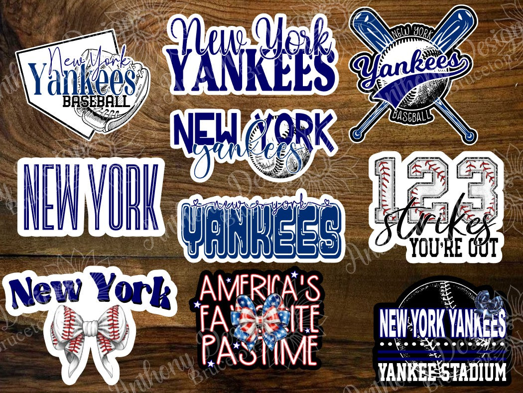 New York inspired Baseball Vinyl Stickers