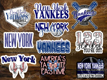 New York inspired Baseball Vinyl Stickers