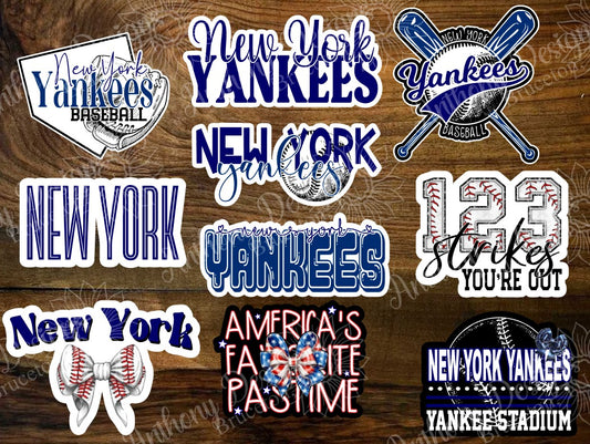 New York inspired Baseball Vinyl Stickers