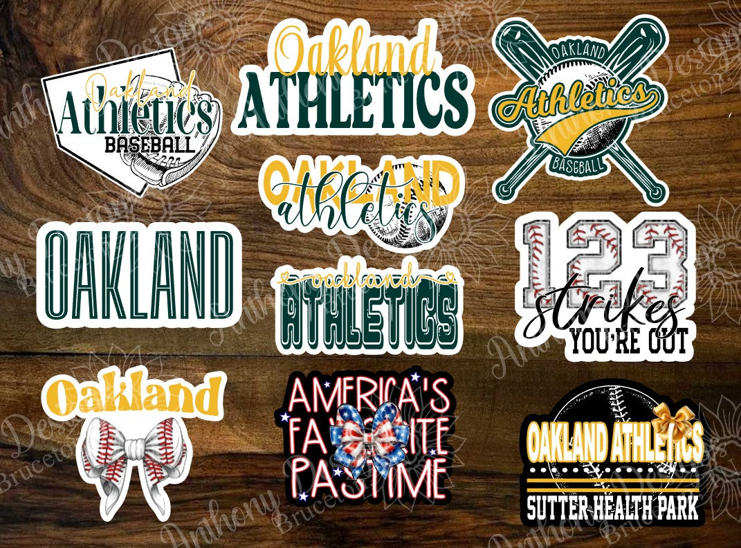 Oakland inspired Baseball Vinyl Stickers