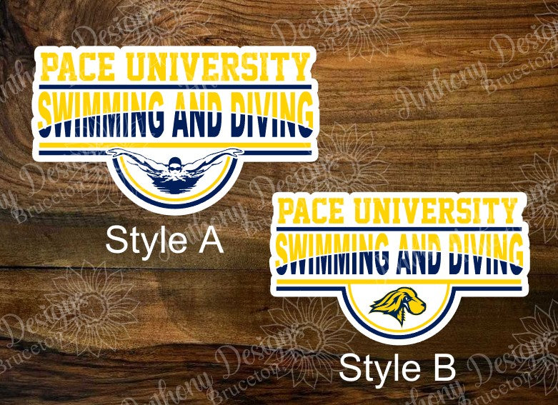 Personalized Swimming and Diving Vinyl Sticker