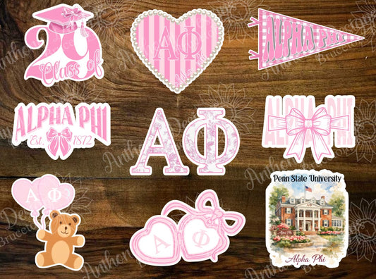 Penn Alpha Phi inspired Vinyl Stickers