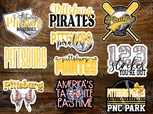 Pittsburg inspired Baseball Vinyl Stickers