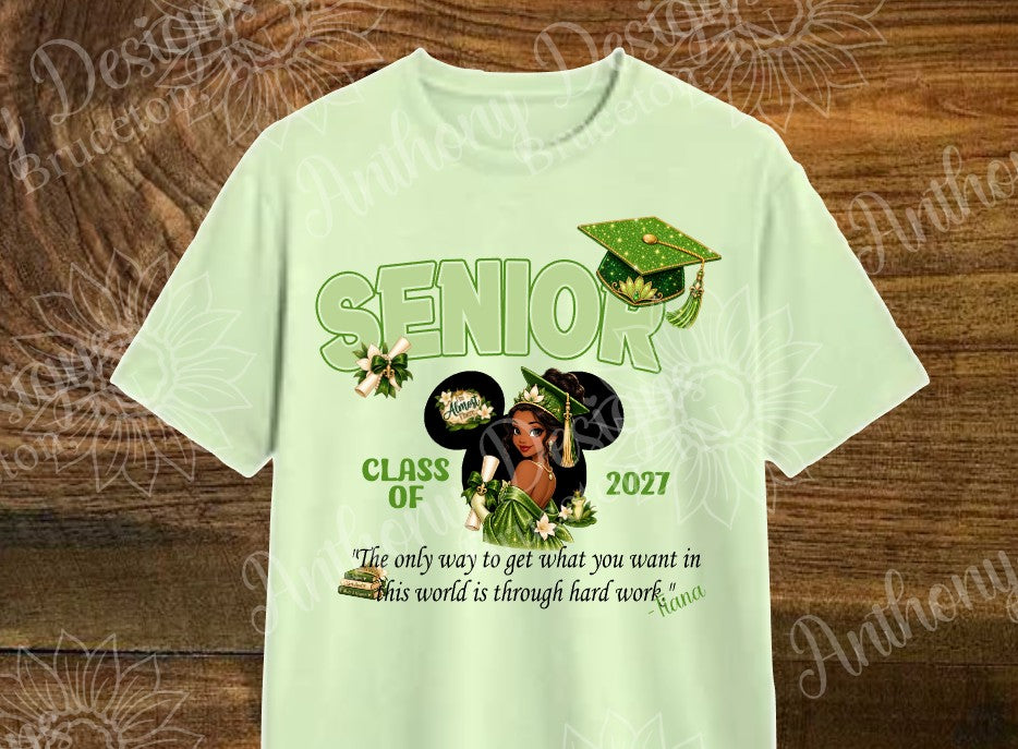 Tiana inspired Class of 2027 Senior shirt school spirit inspired designed shirt