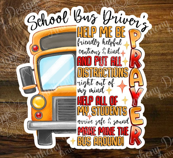 School Bus Driver's Prayer Vinyl Sticker