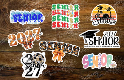 Senior Holiday Class of 2027 Vinyl Stickers