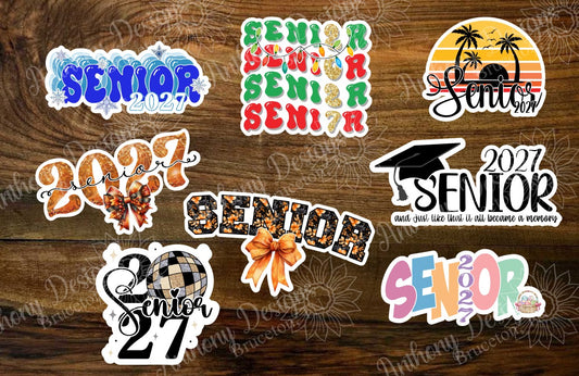 Senior Holiday Class of 2027 Vinyl Stickers