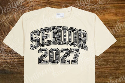 Senior Class of 2027  camo designed shirt