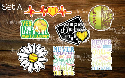 Softball Vinyl Stickers