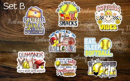 Softball Vinyl Stickers