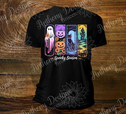 Halloween Ghost Black Cat Pumpkin Mansion shirt