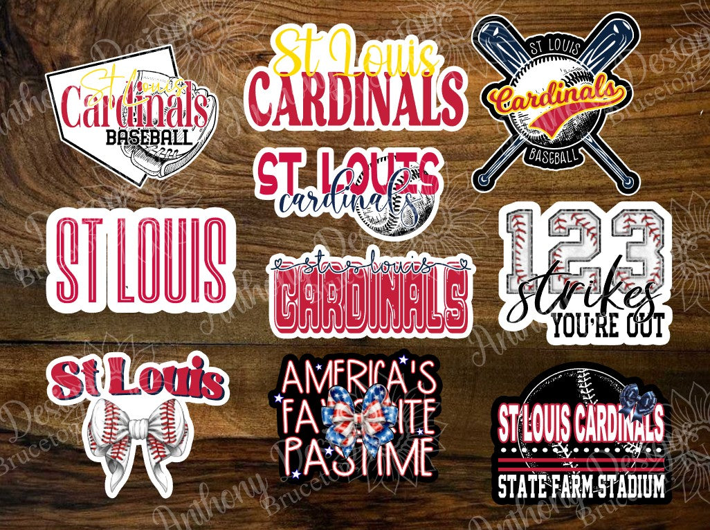 St Louis inspired Baseball Vinyl Stickers