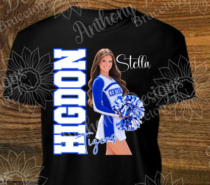 Personalized Cheerleader  shirt  cheer photo school spirit proud family designed shirt
