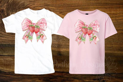 Strawberry Festival inspired bow designed shirt