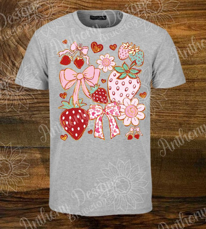 Strawberry Festival inspired bow designed shirt
