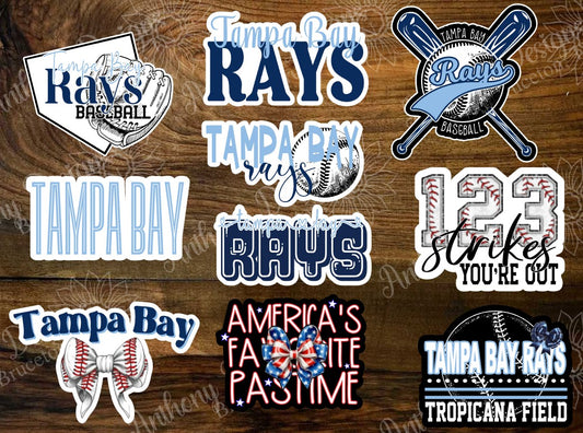 Tampa Bay inspired Baseball Vinyl Stickers