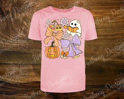 Halloween Ghost Coquette Bow Pumpkin cute shirt