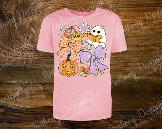 Halloween Ghost Coquette Bow Pumpkin cute shirt