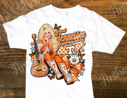 Dolly and Tennessee Vols inspired. school spirit inspired designed shirt