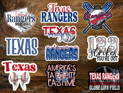 Texas inspired Baseball Vinyl Stickers