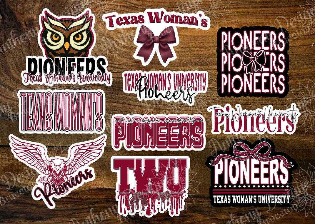 Texas Woman's inspired Vinyl Stickers