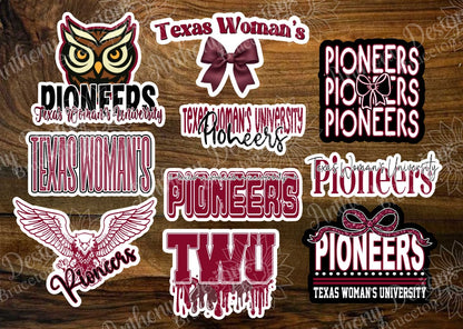 Texas Woman's inspired Vinyl Stickers