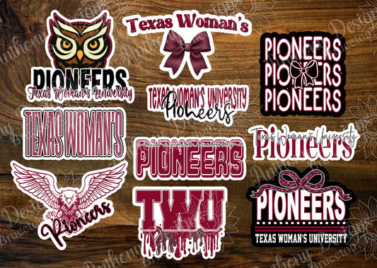 Texas Woman's inspired Vinyl Stickers