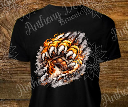 Tiger Paw ripped designed shirt