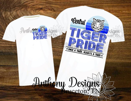 Tiger Pride. Once A Tiger Always A Tiger retro designed shirt  Personalize with your school colors, mascot.