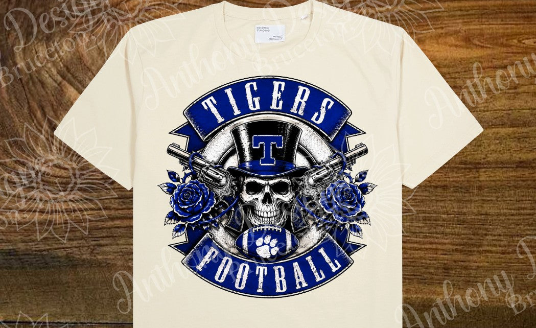 Tiger Football Guns and Roses inspired designed shirt