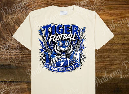 Tiger Football rock and roll inspired designed shirt
