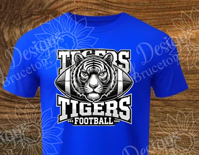 Tigers (school mascot) Football designed shirt (Copy)