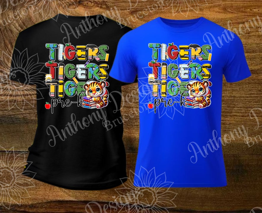 Tigers Pre-K through 12th Grade personalized shirt grade level and mascot