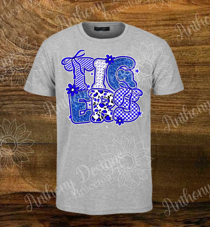Tigers in school colors design School Spirit shirt