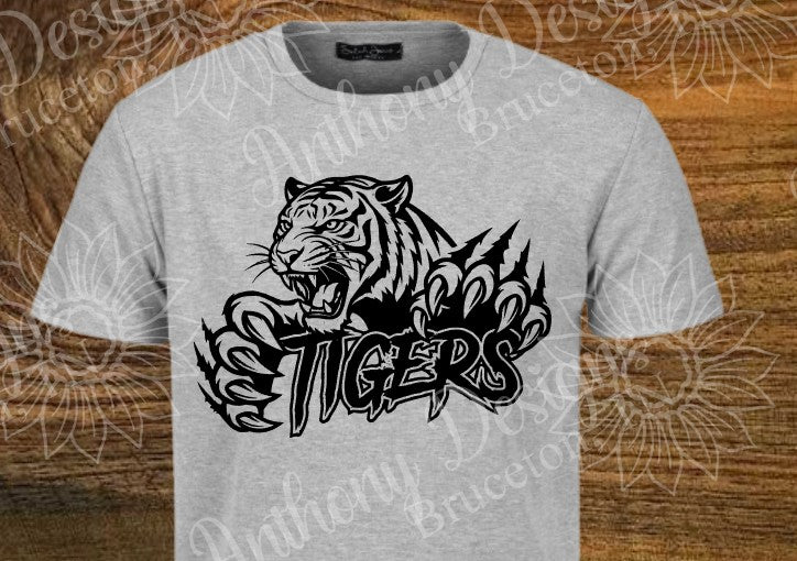 Tigers roar with claws mascot designed shirt