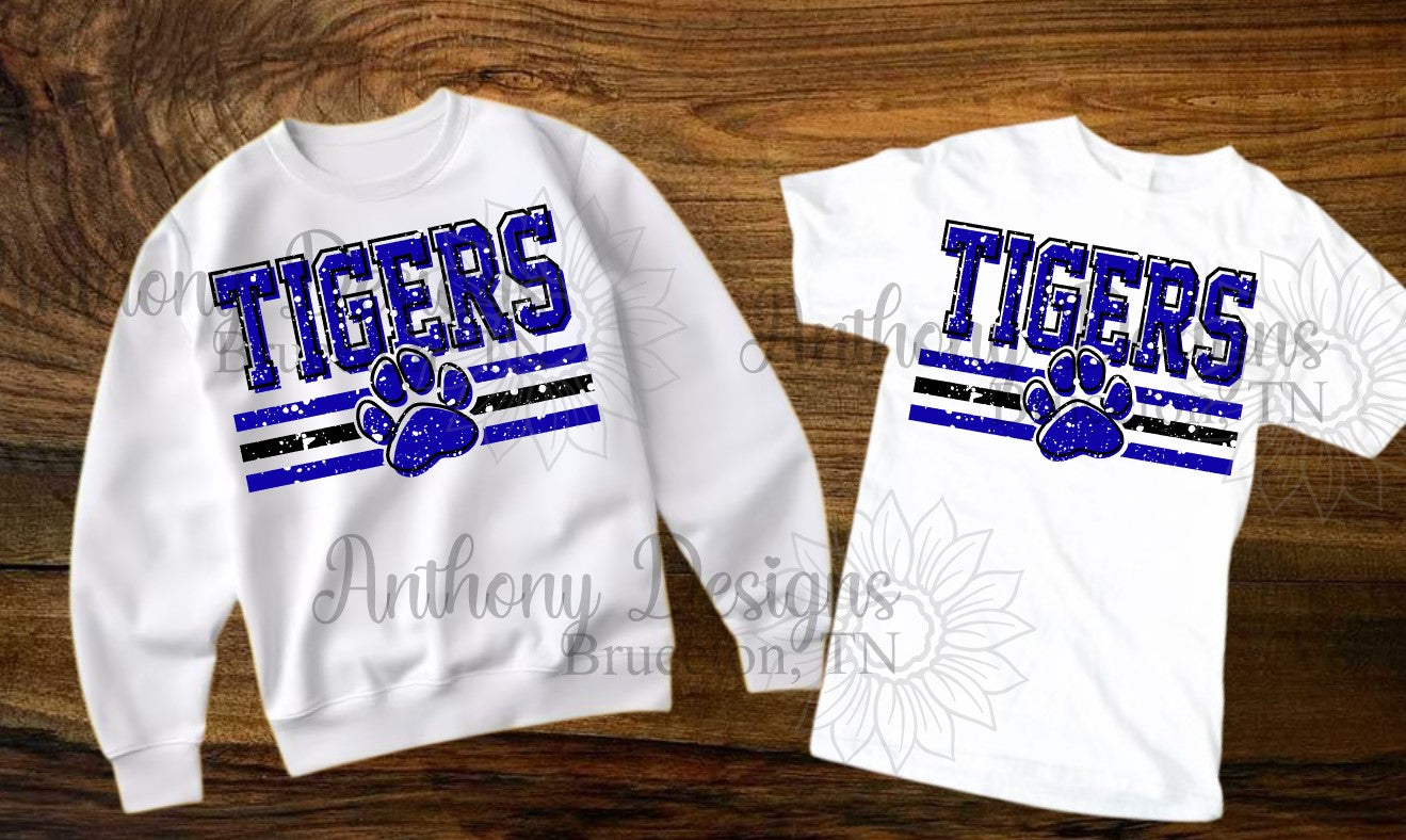 Tigers distressed school spirit shirt