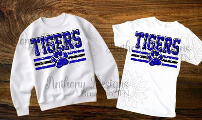 Tigers distressed school spirit shirt