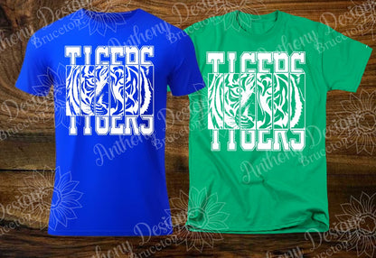 Tigers multi faces school spirit shirt