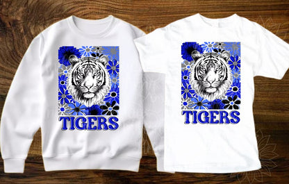 Tigers floral mascot design School Spirit shirt