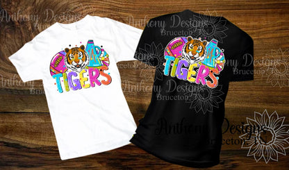 Tigers Football brights school spirit inspired designed shirt