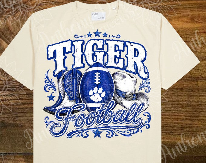 Tiger Football country and western inspired designed shirt