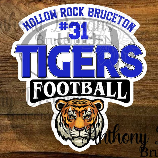 Personalized Football Mascot Vinyl Sticker