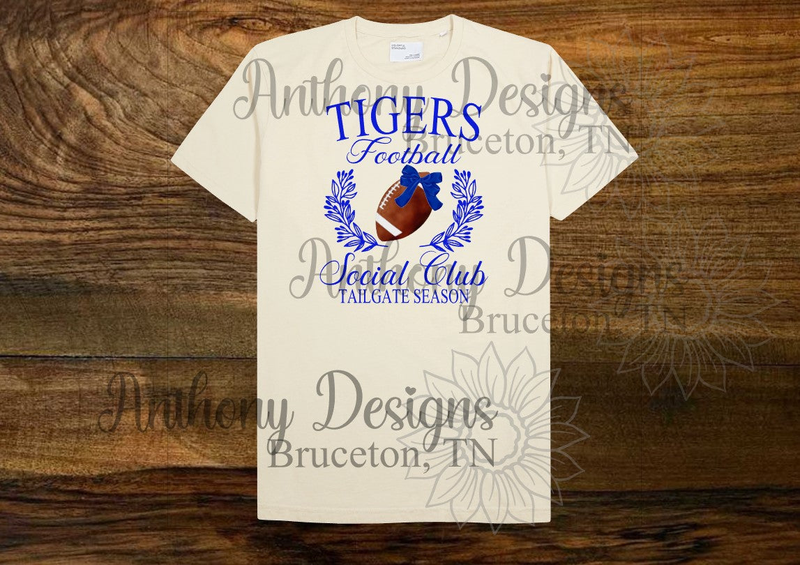 Tigers Football Social Club design School Spirit shirt