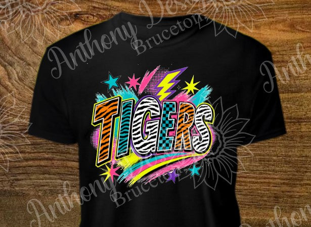 Tigers retro (school mascot) Spirit designed shirt