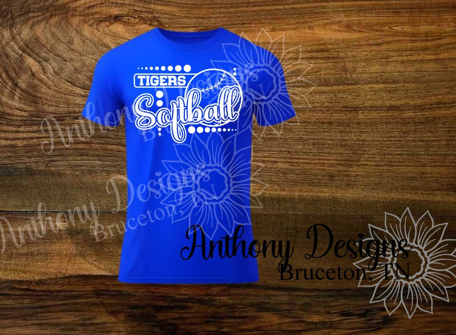 Tigers Softball distressed school spirit shirt