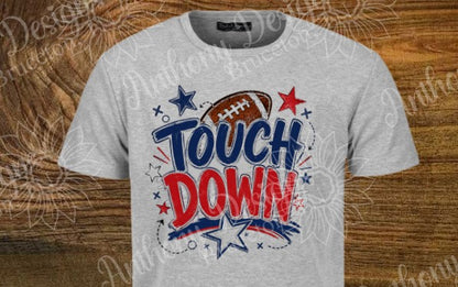 Football Touch Down navy and red designed shirt
