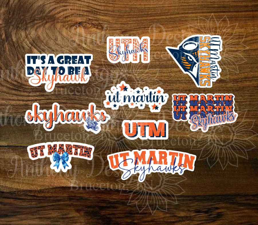 UT Martin Vinyl Stickers