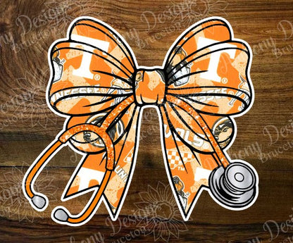 Tennessee nurse doctor inspired stethoscope bow Vinyl Stickers