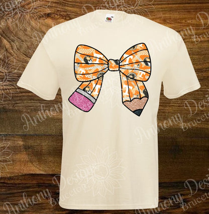 Tennessee pencil bow school spirit shirt