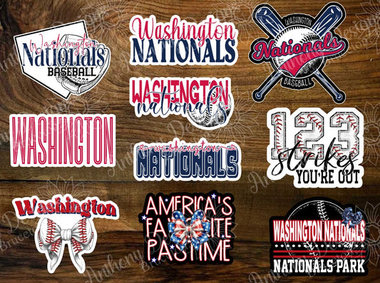 Washington inspired Baseball Vinyl Stickers